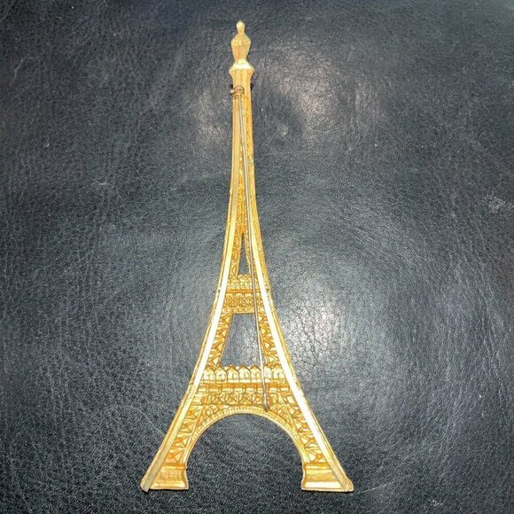 EMILY IN PARIS Vintage EIFFEL TOWER Pin / Brooch and Long Clip Earrings Set EUC - Picture 8 of 10